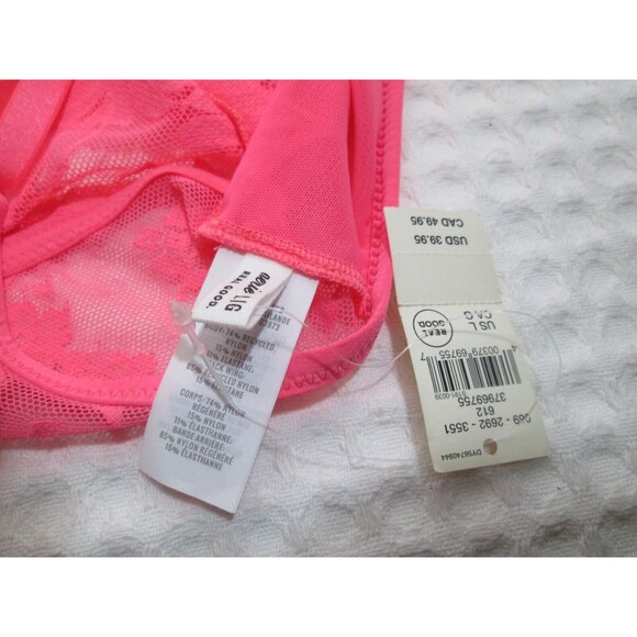 Aerie Lace Strappy Bralette Top Size Large Adjustable Straps Pink Flower - Picture 2 of 4